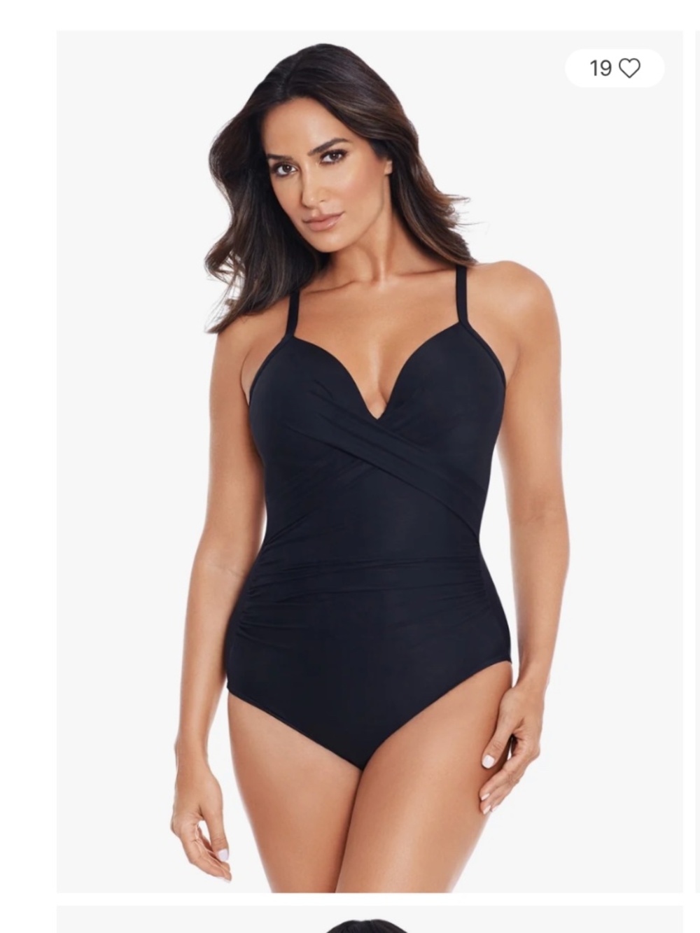 Miraclesuit black rock solid one piece swimsuit Captivate size 12
